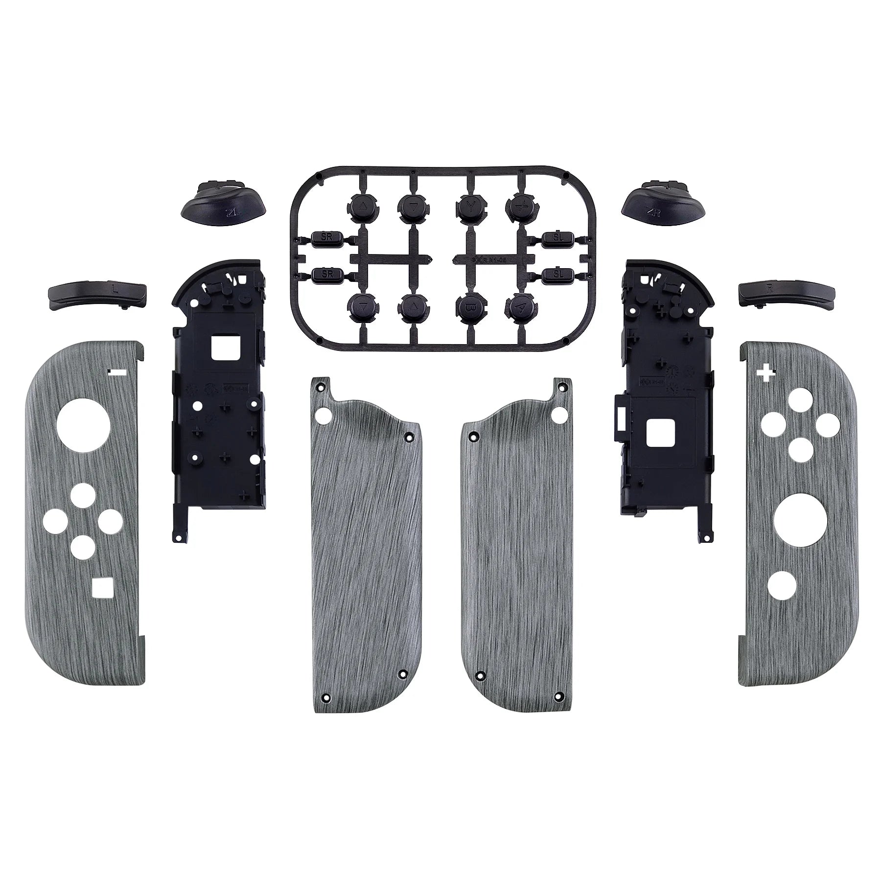 eXtremeRate Custom Patterned Controller Housing Shell Case with Full Set Buttons for NS Switch JoyCon & OLED Joycon - Wood Grain
