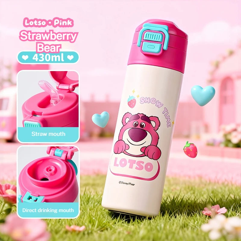 Disney Children's 316 Stainless Steel Insulated Cup for Primary School Students, Direct Drinking Straw Cup, Double Drinking Cup