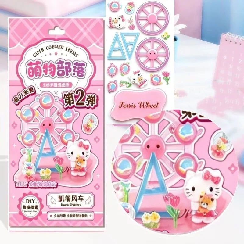 4 Pieces DIY Cute Item Stack Sublimation Landscape Sticker, 3D  Character Decoration Sticker, Notebook, Birthday Gift