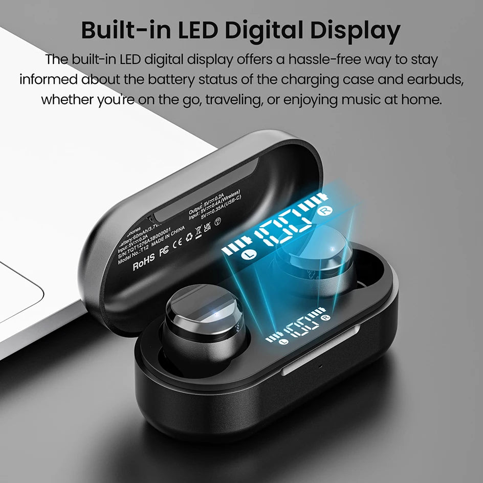 Auriculares TWS TOZO – Deportivos con Display LED y Cancelación de Ruido