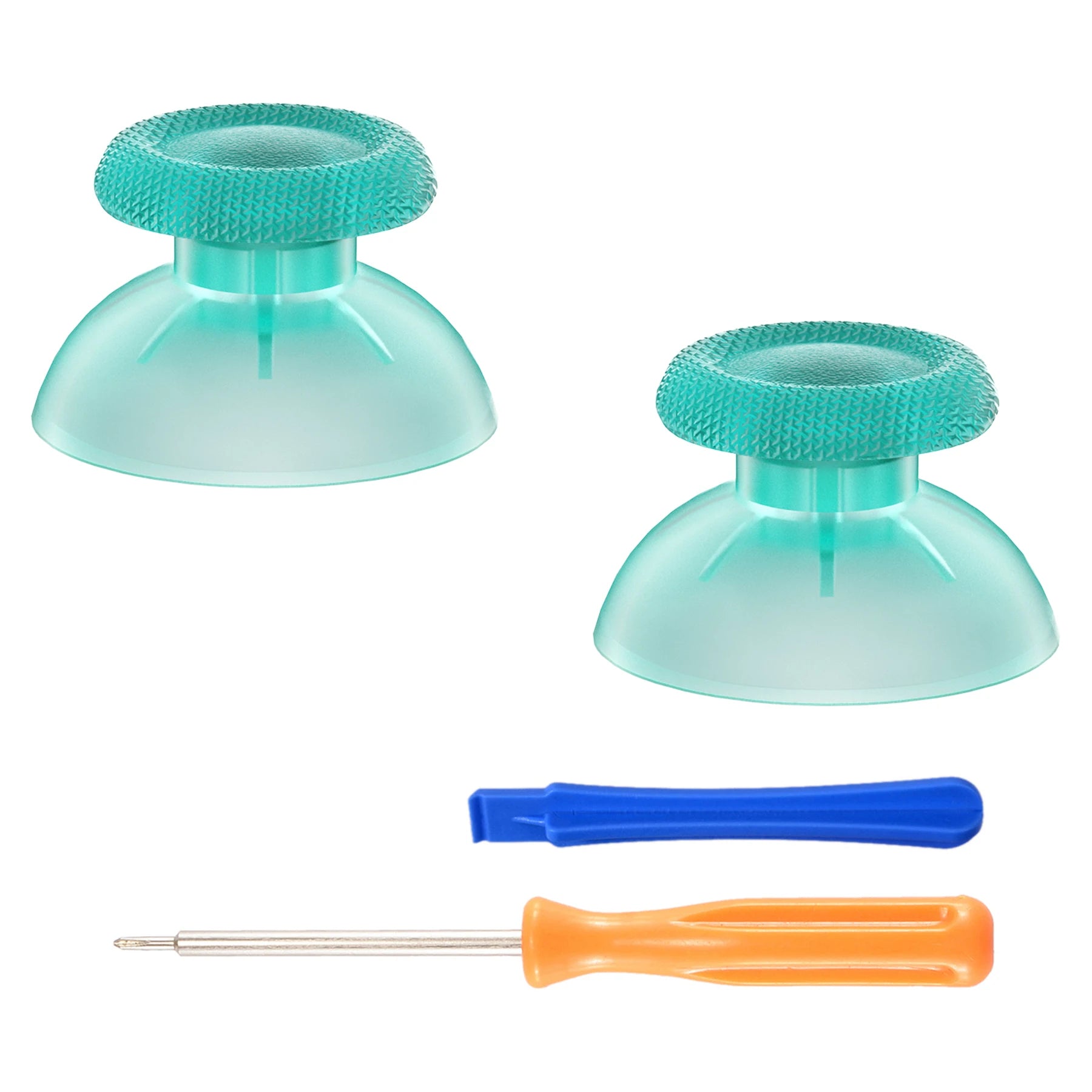 eXtremeRate 2 PCS Clear 3D Joystick Caps for PS5 for PS4 All Model Controllers Replacement Thumbsticks Analog Thumb Sticks Grip