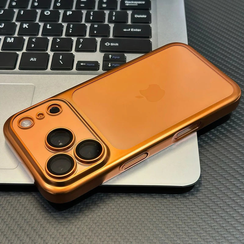 Luxury Plating Nano Matte Translucent Case For iPhone 17 16 Plus 15 14 13 Pro Max Air Lens Protection Matte BackPlate Hard Cover