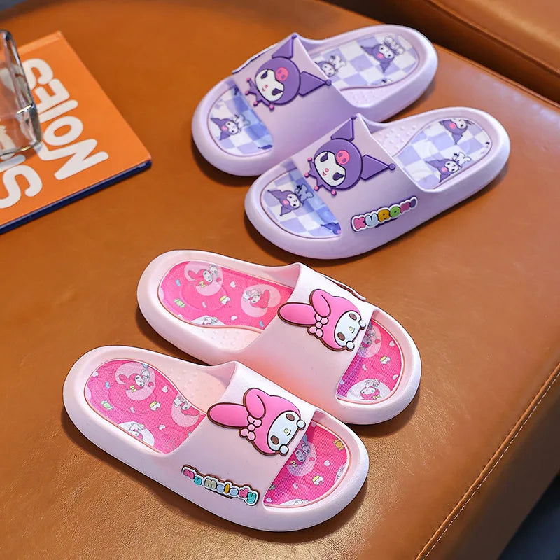 Kuromi Slippers Hello Kitty Cinnamoroll Cartoon Summer Sandals Anti Slip Bathroom PVC Slippers Cute Stylish Gifts for Girls