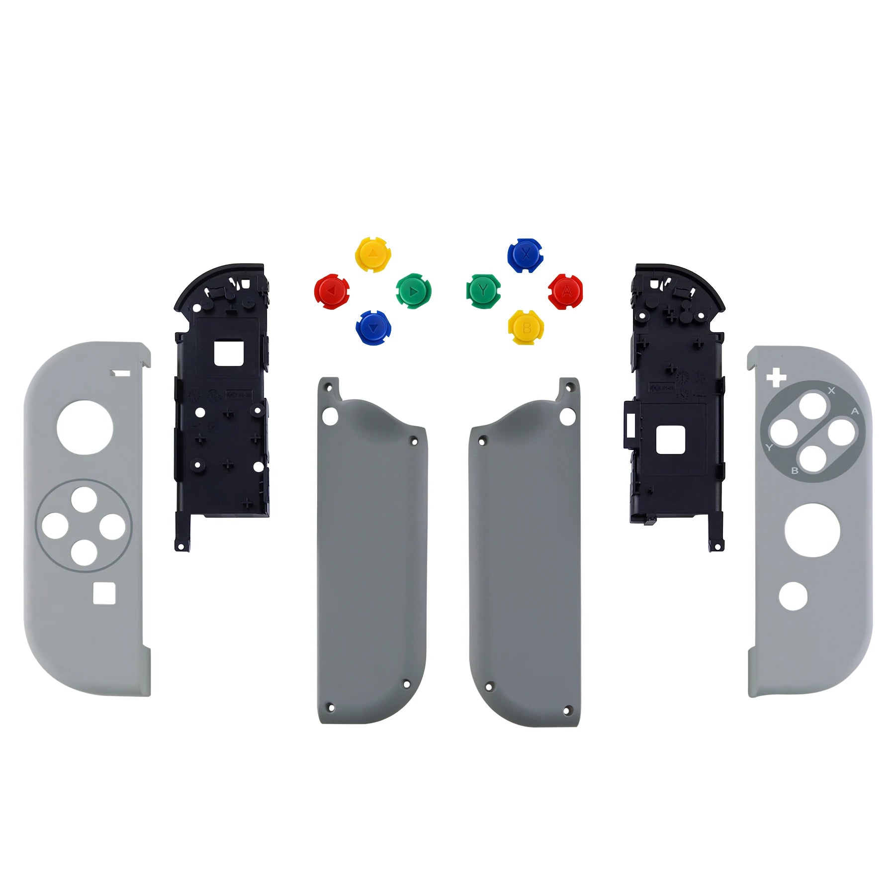 eXtremeRate Custom Patterned Controller Housing Shell Case with Full Set Buttons for NS Switch JoyCon & OLED Joycon - Wood Grain