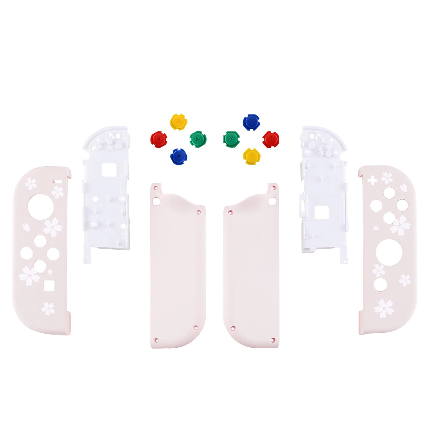 eXtremeRate Custom Patterned Controller Housing Shell Case with Full Set Buttons for NS Switch JoyCon & OLED Joycon - Wood Grain