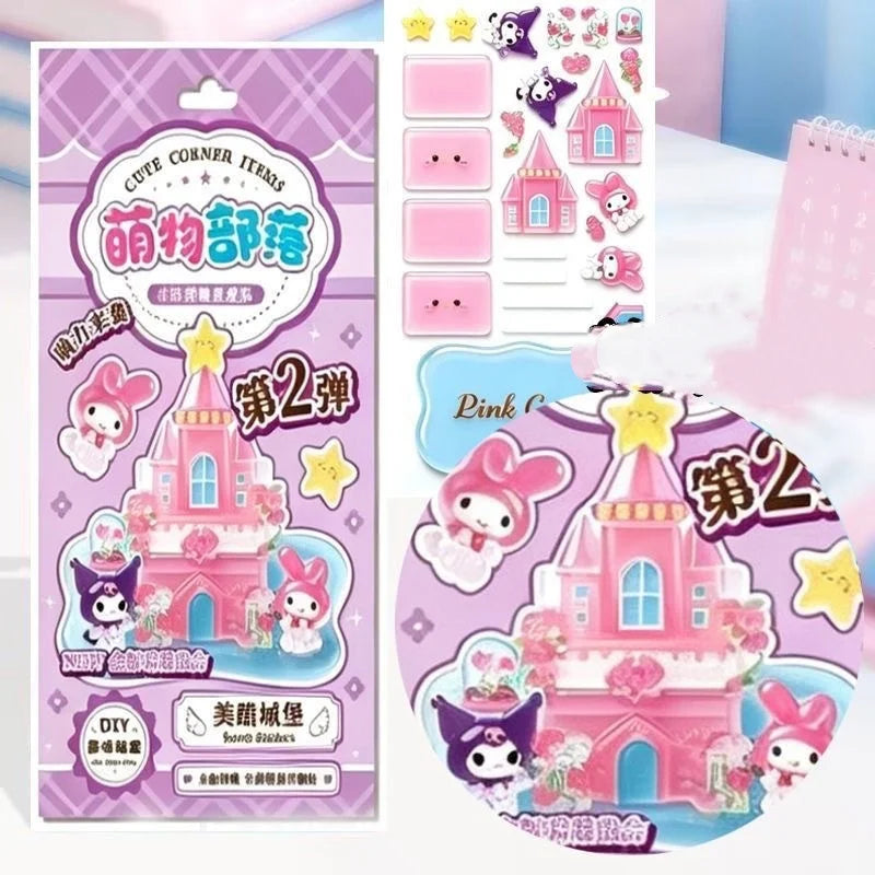 4 Pieces DIY Cute Item Stack Sublimation Landscape Sticker, 3D  Character Decoration Sticker, Notebook, Birthday Gift