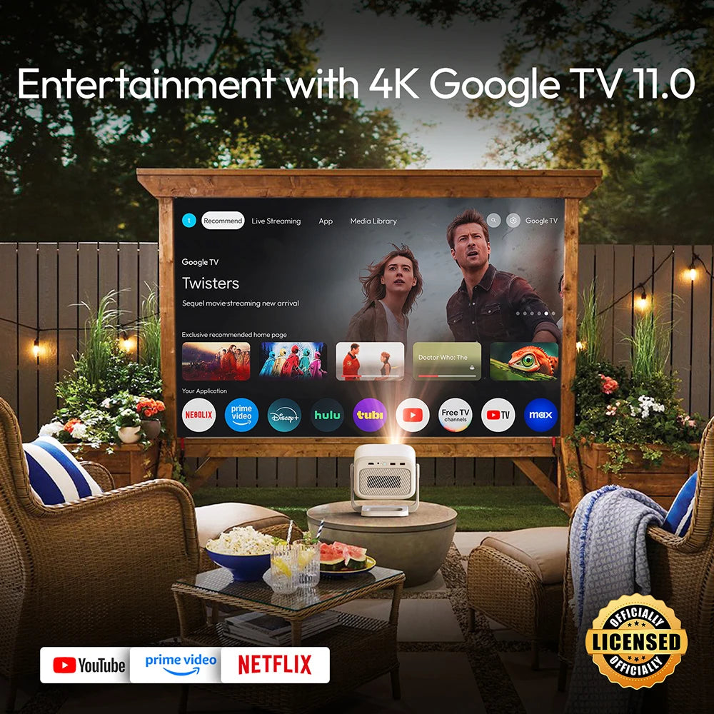 Proyector BYINTEK U90 4K – Google TV, WiFi y Batería Integrada