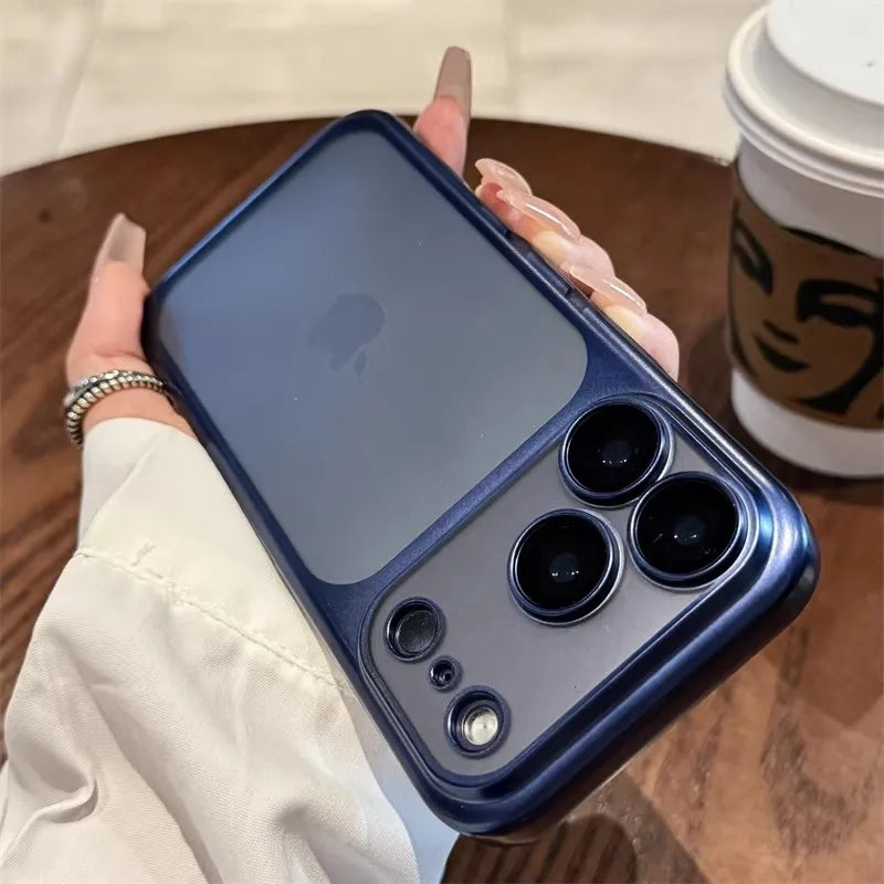 Luxury Plating Nano Matte Translucent Case For iPhone 17 16 Plus 15 14 13 Pro Max Air Lens Protection Matte BackPlate Hard Cover