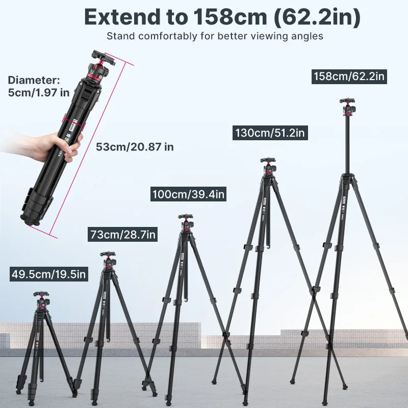 Trípode de Viaje Ulanzi OMBRA – Aluminio, Smartphone y DSLR con Rótula