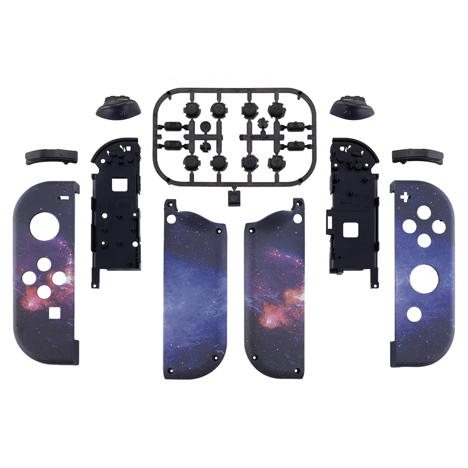 eXtremeRate Custom Patterned Controller Housing Shell Case with Full Set Buttons for NS Switch JoyCon & OLED Joycon - Wood Grain