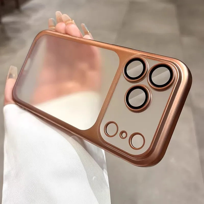 Luxury Plating Nano Matte Translucent Case For iPhone 17 16 Plus 15 14 13 Pro Max Air Lens Protection Matte BackPlate Hard Cover