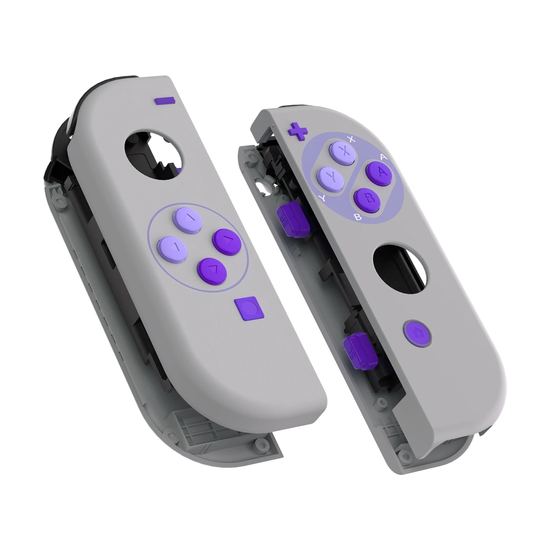 eXtremeRate Custom Patterned Controller Housing Shell Case with Full Set Buttons for NS Switch JoyCon & OLED Joycon - Wood Grain