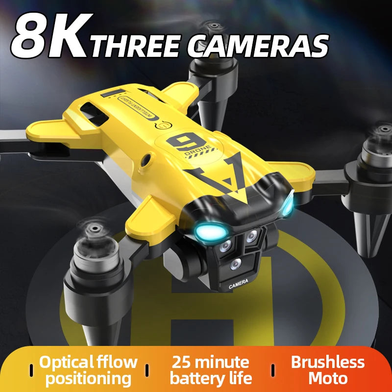 New B9 Pro RC Drone 4K 1080P Wide Angle Dual HD Camera Foldable Quadcopter WiFi FPV Altitude Hold， Long Endurance Drone - Equipped With Optical Flow Positioning And Dual High-definition Cameras, It Is The Perfect Gift For A