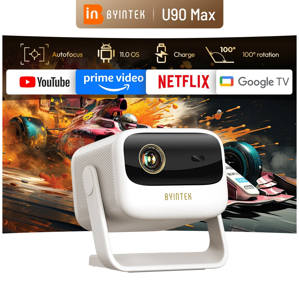 Proyector BYINTEK U90 4K – Google TV, WiFi y Batería Integrada
