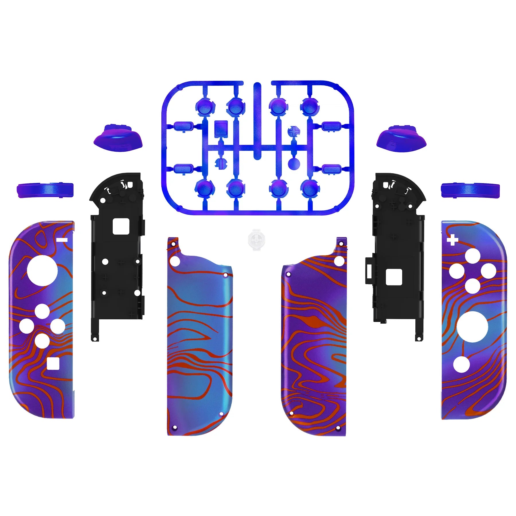 eXtremeRate Custom Patterned Controller Housing Shell Case with Full Set Buttons for NS Switch JoyCon & OLED Joycon - Wood Grain