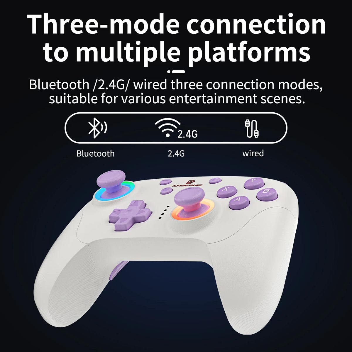 Control ANBERNIC RG P01 – Bluetooth RGB Hall Effect para PC, Android y Steam