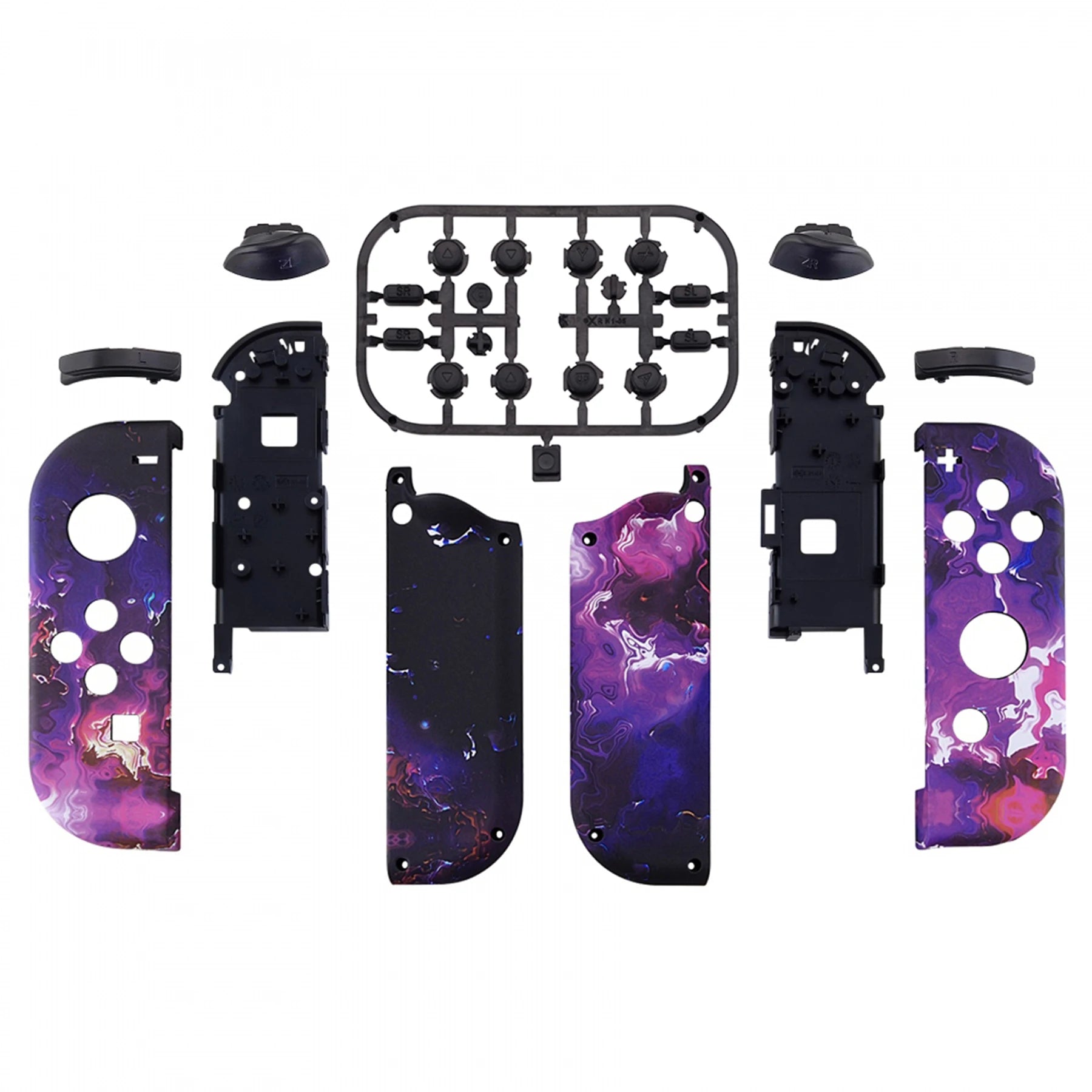 eXtremeRate Custom Patterned Controller Housing Shell Case with Full Set Buttons for NS Switch JoyCon & OLED Joycon - Wood Grain