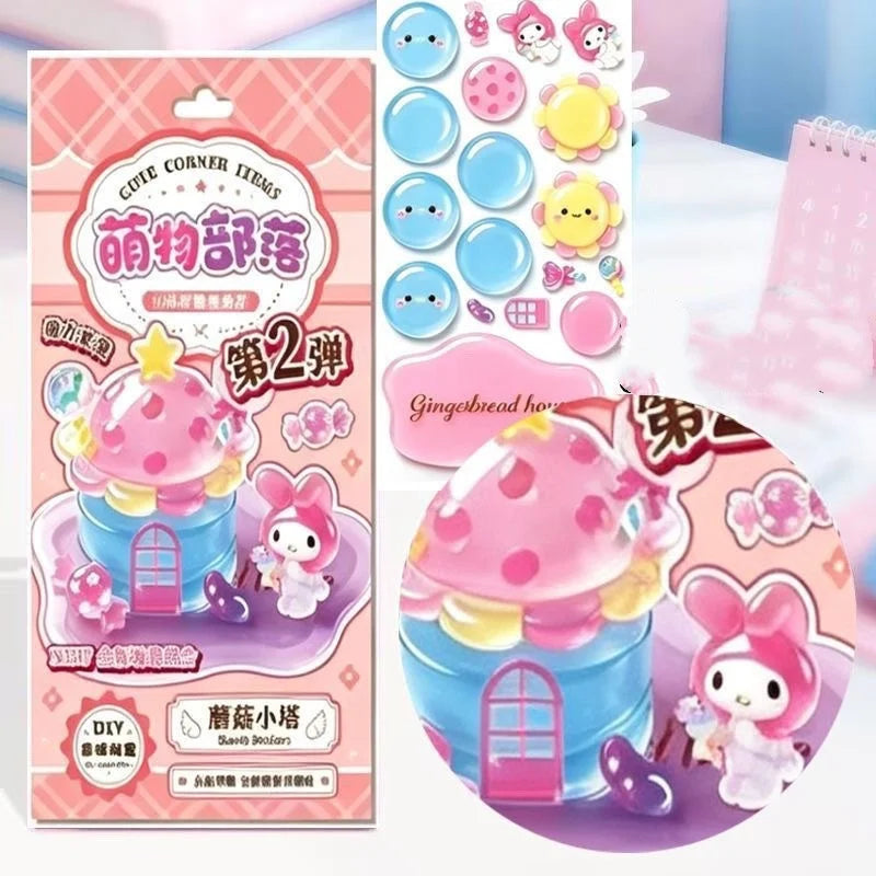 4 Pieces DIY Cute Item Stack Sublimation Landscape Sticker, 3D  Character Decoration Sticker, Notebook, Birthday Gift