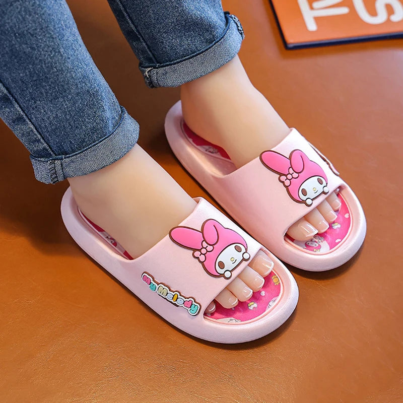 Kuromi Slippers Hello Kitty Cinnamoroll Cartoon Summer Sandals Anti Slip Bathroom PVC Slippers Cute Stylish Gifts for Girls