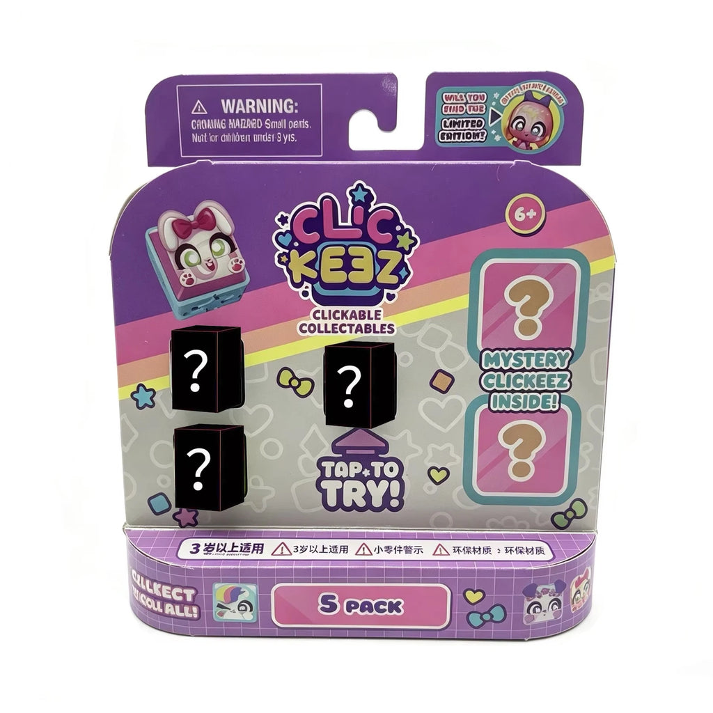 Clickeez Fidget Keycap Keychain Light Up LED Mechanical Keyboard Switch Stress Relief Toy Blind Box Collectible Backpack Charm