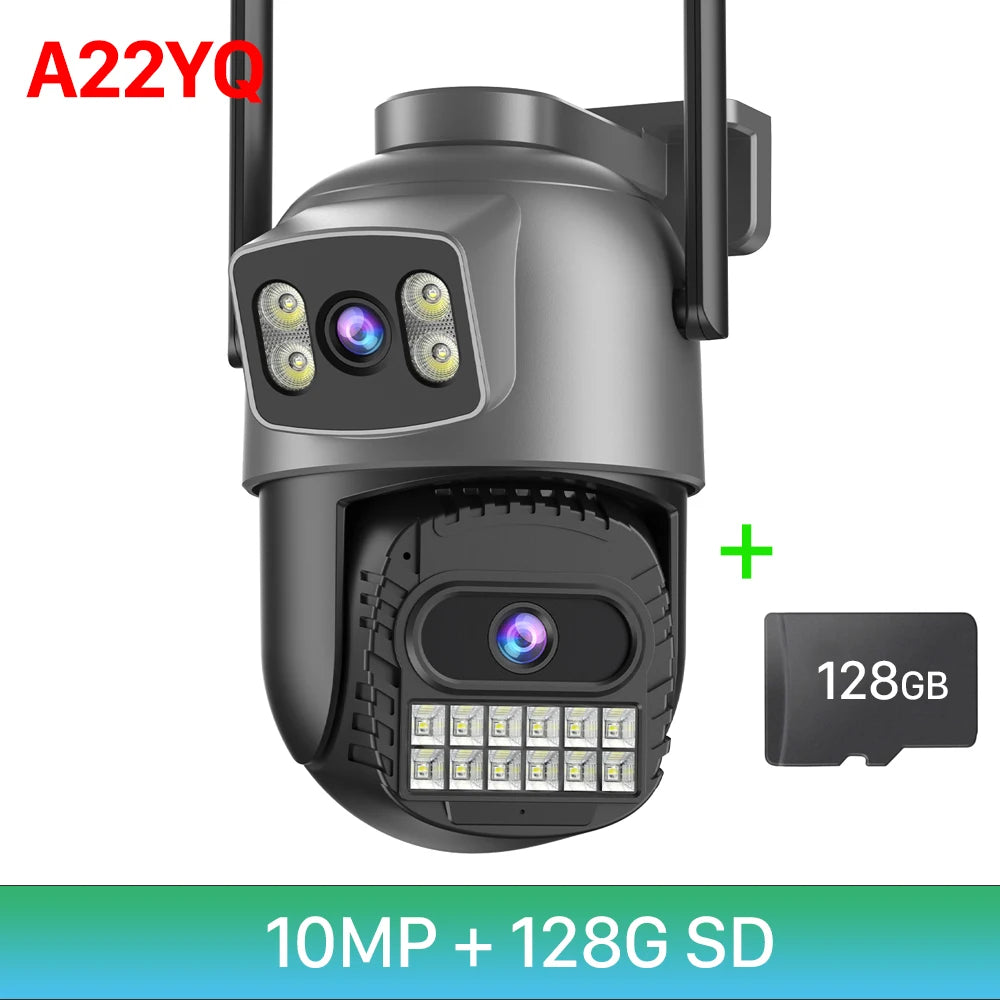 Cámara PTZ 8K WiFi – 10X Zoom, 4 Lentes, Seguimiento Automático y CCTV