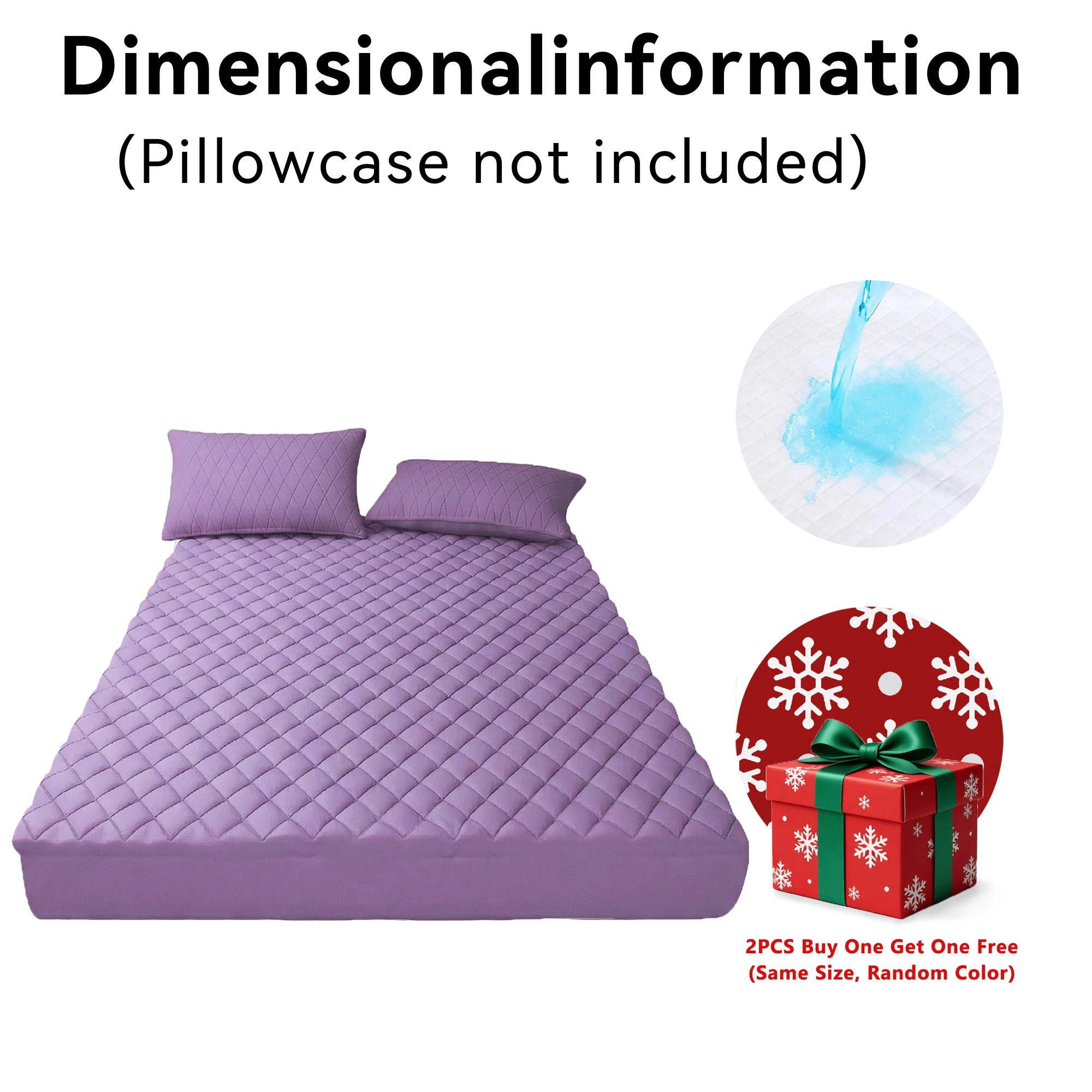 2Pcs,Buy One Selected Color Get One Random Free Quilted Waterproof Mattress Cover, Comfortable Stain & Wrinkle Resistant