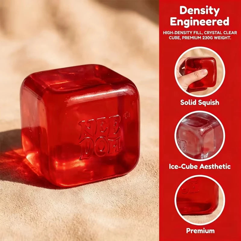 Dr Pepper x NeeDoh Nice Cube Squishy Soft Squeeze Fidget Cube Stress Relief Anxiety Relief Sensory Toy for Kids and Adults