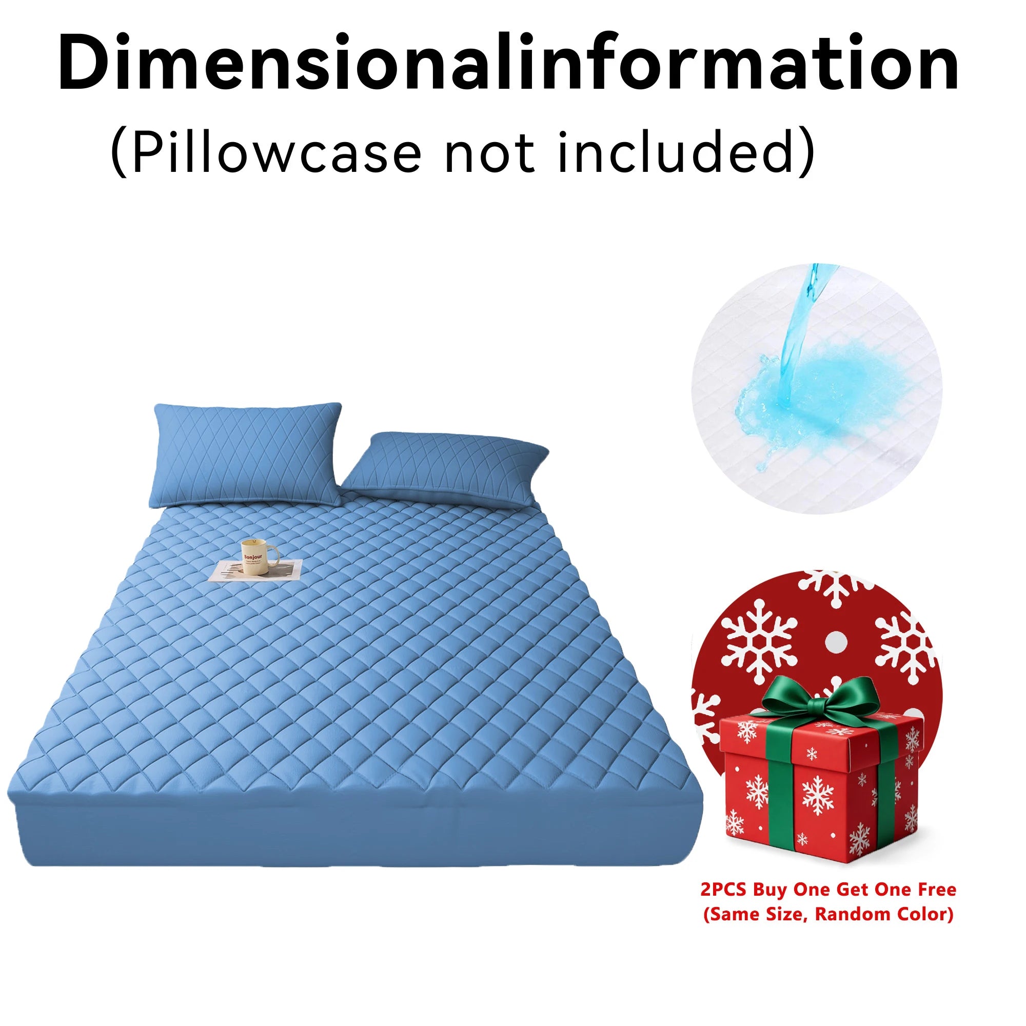 2Pcs,Buy One Selected Color Get One Random Free Quilted Waterproof Mattress Cover, Comfortable Stain & Wrinkle Resistant