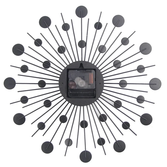Beautiful New Design Art Deco Metal Framed Round Decorative Large Silent Mechanical Wall Clock for Kitchen