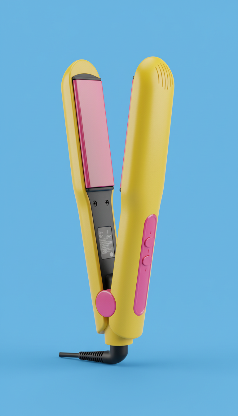 Plancha de pelo de cerámica en rosa eléctrico